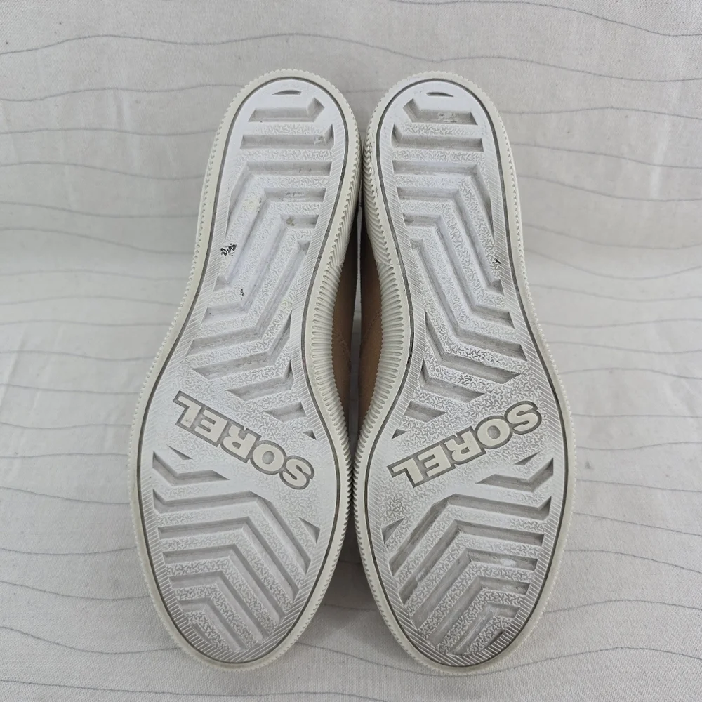 Sorel Womens Chelsea Out N About Tan Suede Hidden Wedge Shoes NL4911-253 Sz 7.5